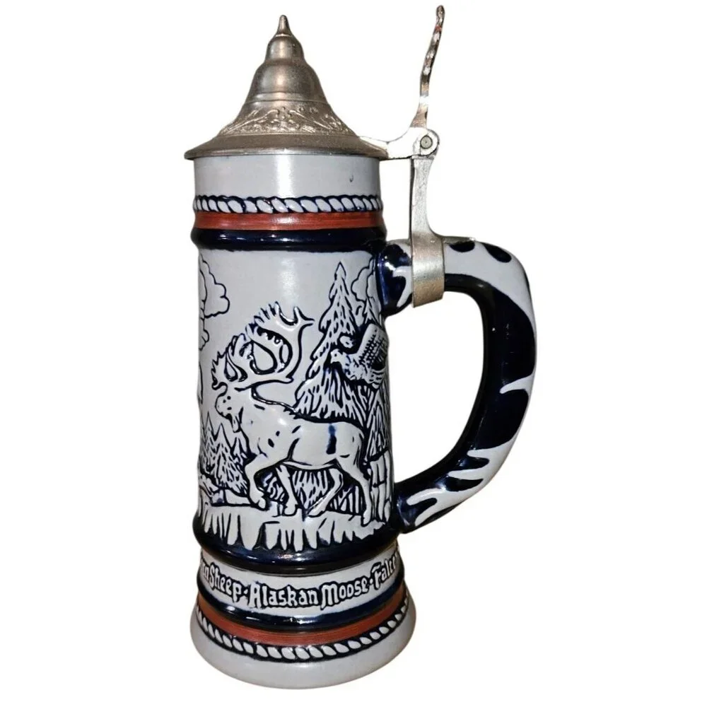 Beer Stein Avon Collectible Ceramic & Pewter‎ Lidded